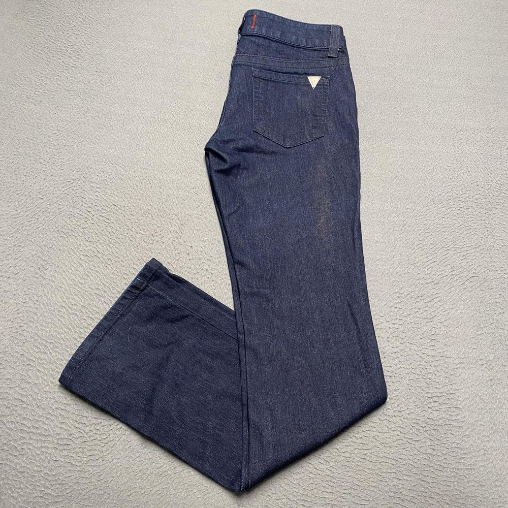Guess Jeans Womens 27 Blue Low Rise Bootcut Stretch Dark Wash Denim Pants